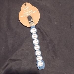 Blue baseball Silicone Pacifier Strap